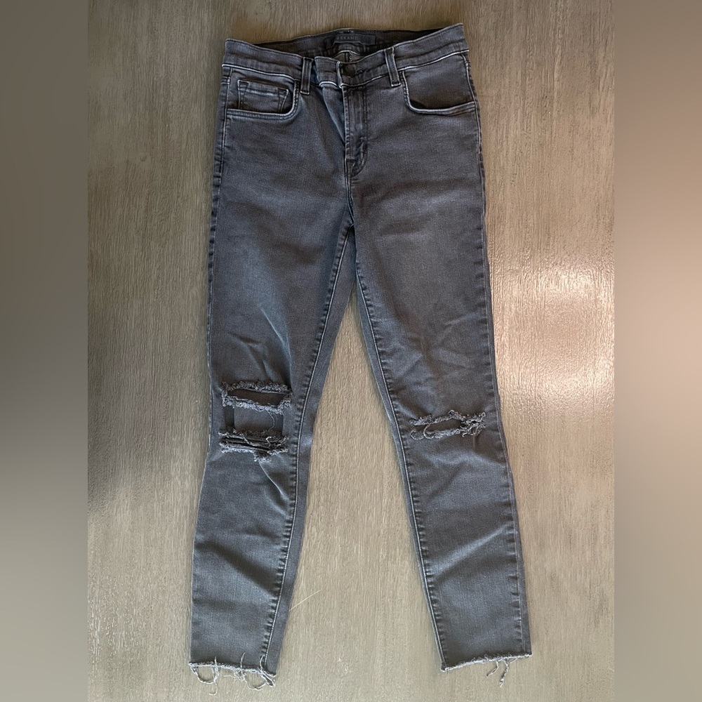 J Brand Mercy Black Denim Skinny Crop Jeans 27